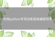 利用python专项训练提高编程效率