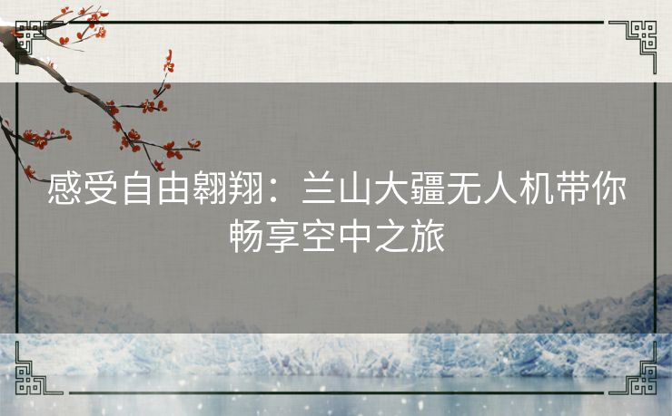 感受自由翱翔：兰山大疆无人机带你畅享空中之旅
