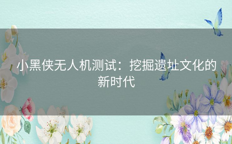 小黑侠无人机测试：挖掘遗址文化的新时代