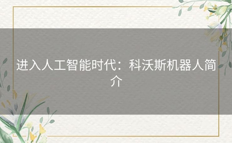 进入人工智能时代：科沃斯机器人简介