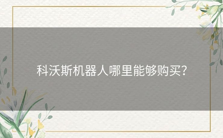 科沃斯机器人哪里能够购买？