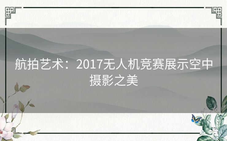 航拍艺术：2017无人机竞赛展示空中摄影之美
