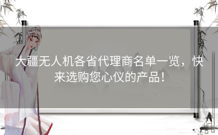 大疆无人机各省代理商名单一览，快来选购您心仪的产品！