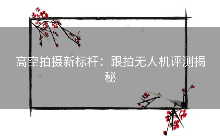 高空拍摄新标杆：跟拍无人机评测揭秘