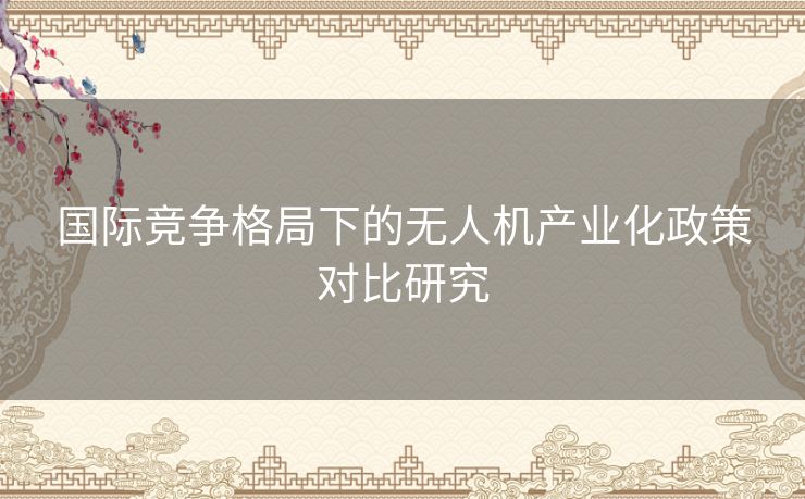 国际竞争格局下的无人机产业化政策对比研究