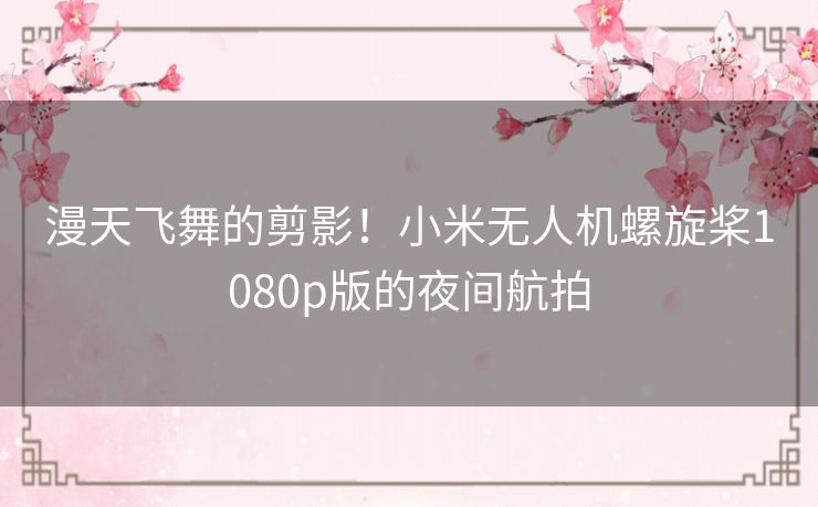 漫天飞舞的剪影！小米无人机螺旋桨1080p版的夜间航拍
