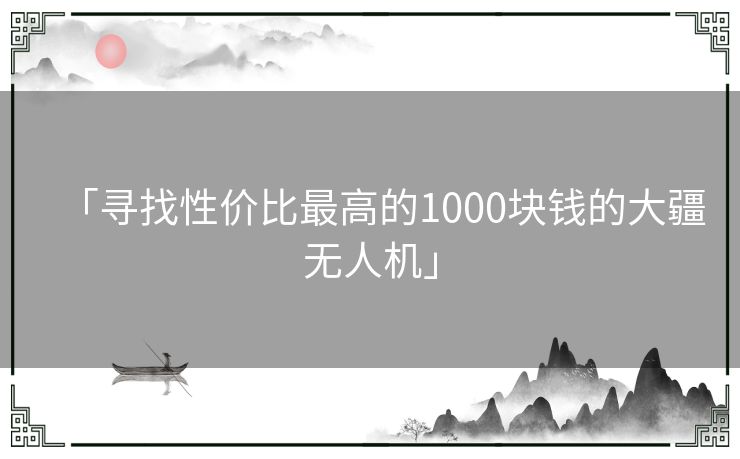 「寻找性价比最高的1000块钱的大疆无人机」