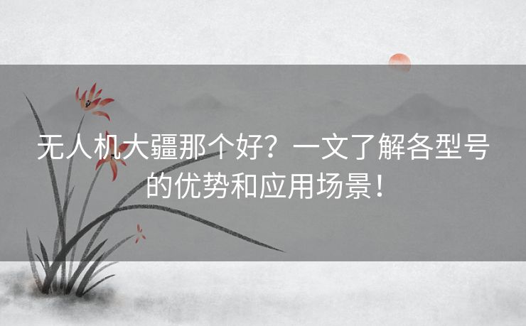 无人机大疆那个好？一文了解各型号的优势和应用场景！