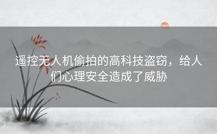 遥控无人机偷拍的高科技盗窃，给人们心理安全造成了威胁