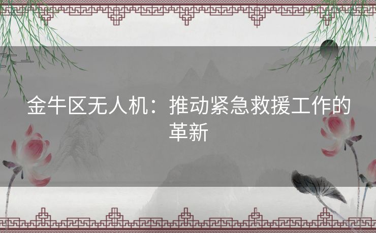 金牛区无人机：推动紧急救援工作的革新