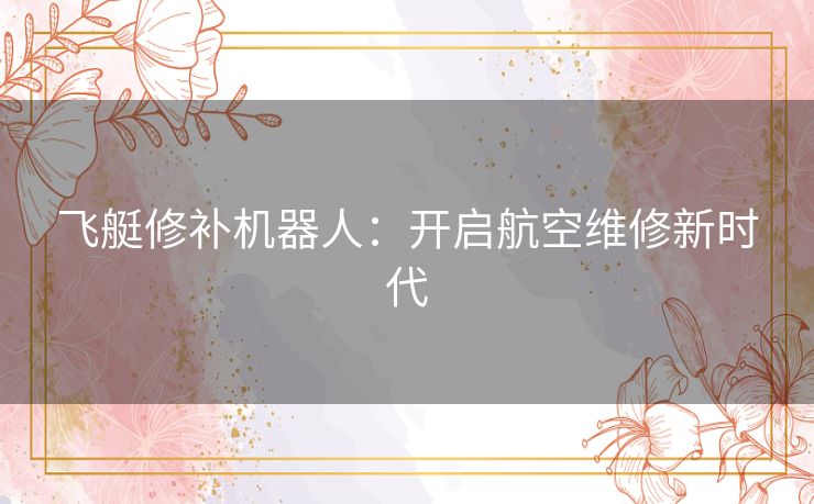 飞艇修补机器人：开启航空维修新时代