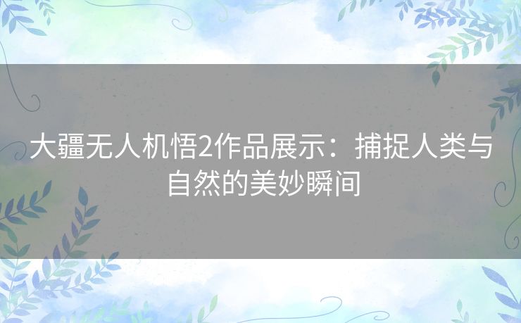 大疆无人机悟2作品展示：捕捉人类与自然的美妙瞬间
