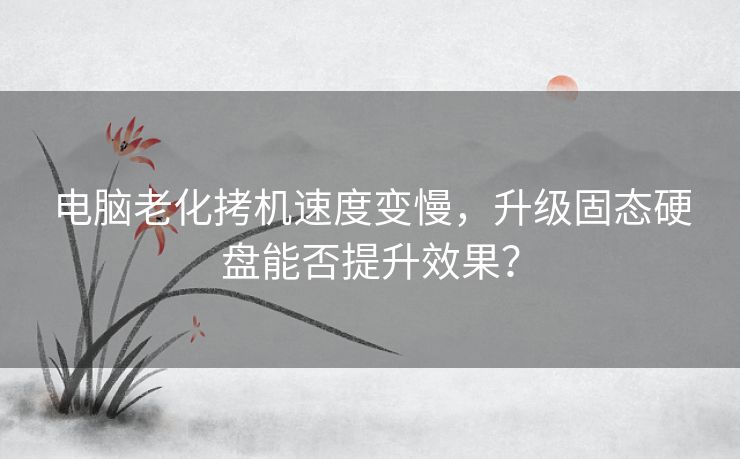 电脑老化拷机速度变慢，升级固态硬盘能否提升效果？