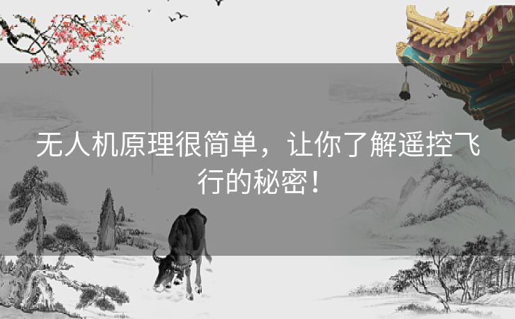 无人机原理很简单，让你了解遥控飞行的秘密！