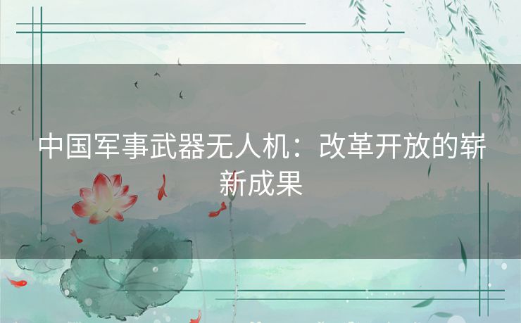 中国军事武器无人机：改革开放的崭新成果