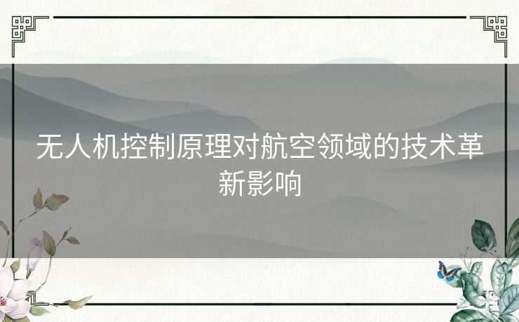 无人机控制原理对航空领域的技术革新影响