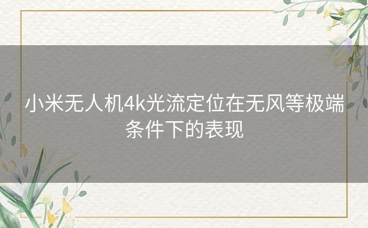 小米无人机4k光流定位在无风等极端条件下的表现