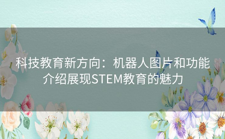 科技教育新方向：机器人图片和功能介绍展现STEM教育的魅力