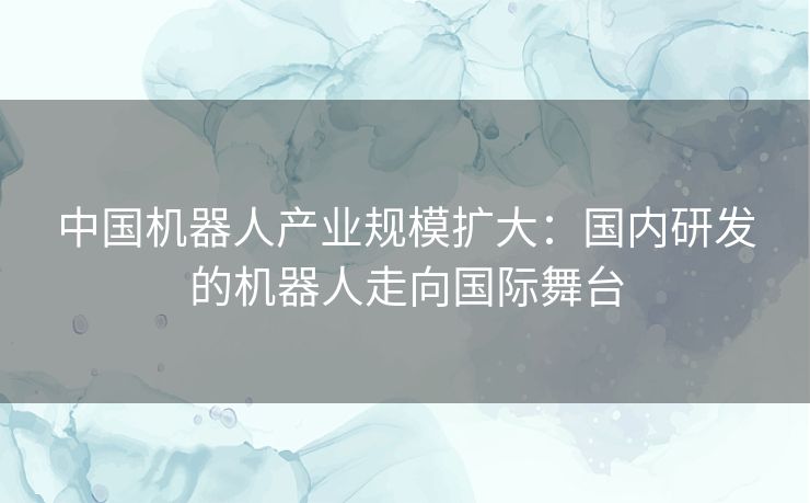 中国机器人产业规模扩大：国内研发的机器人走向国际舞台
