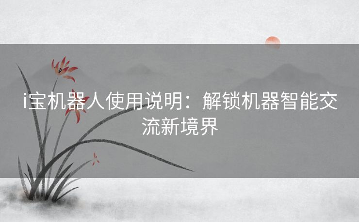 i宝机器人使用说明：解锁机器智能交流新境界