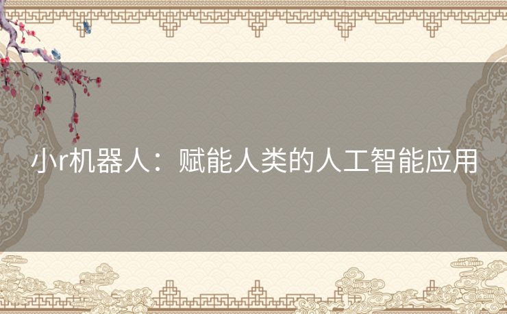 小r机器人：赋能人类的人工智能应用