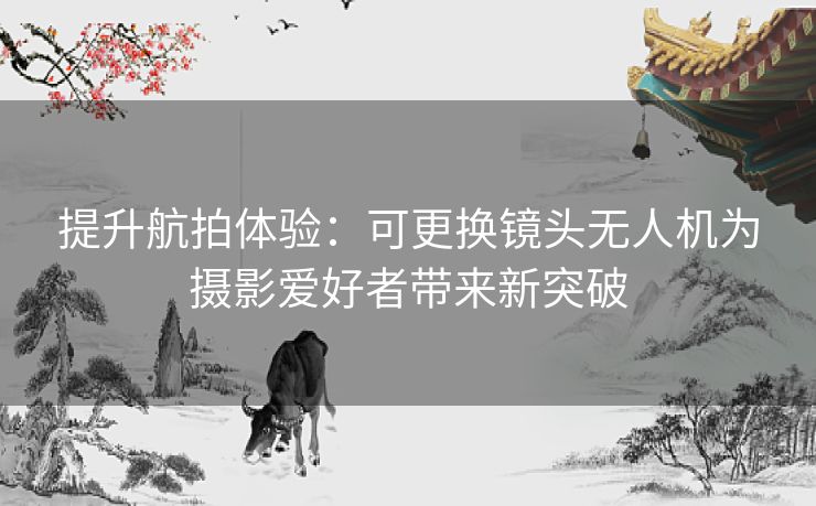 提升航拍体验：可更换镜头无人机为摄影爱好者带来新突破