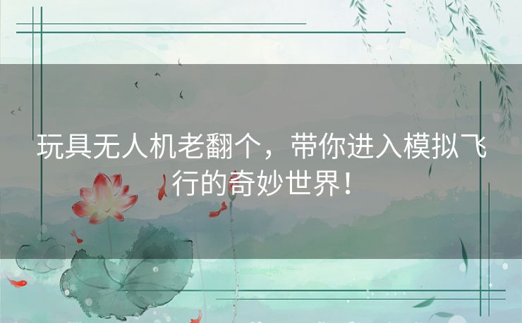 玩具无人机老翻个，带你进入模拟飞行的奇妙世界！