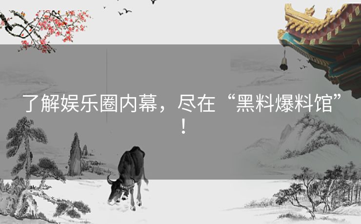 了解娱乐圈内幕，尽在“黑料爆料馆”！