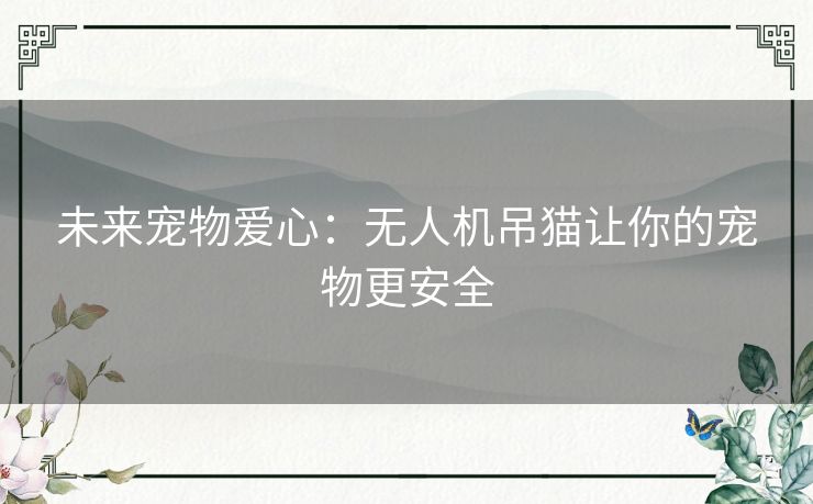 未来宠物爱心：无人机吊猫让你的宠物更安全