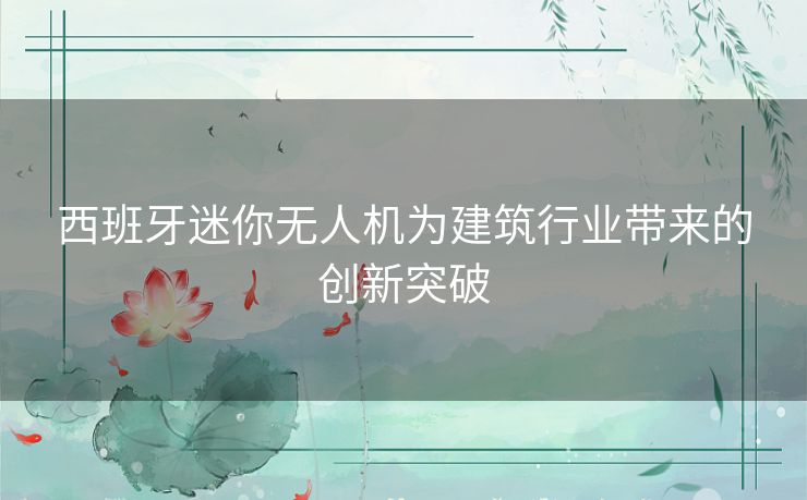 西班牙迷你无人机为建筑行业带来的创新突破