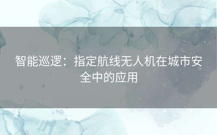 智能巡逻：指定航线无人机在城市安全中的应用
