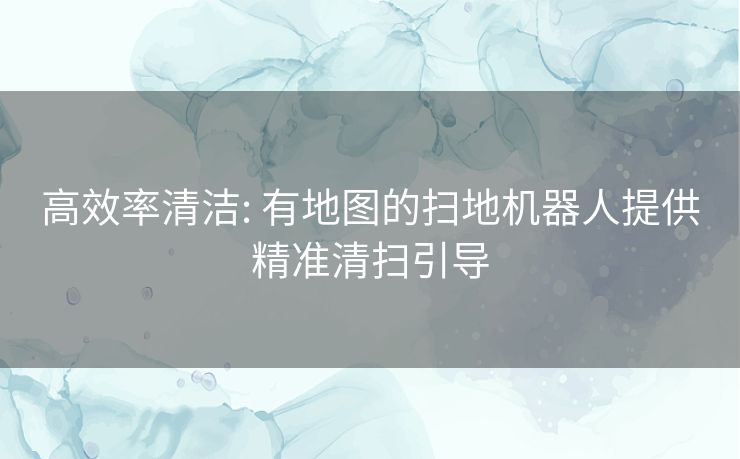 高效率清洁: 有地图的扫地机器人提供精准清扫引导