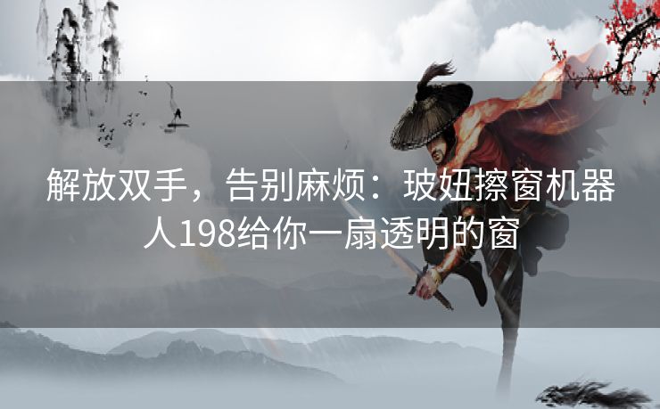 解放双手，告别麻烦：玻妞擦窗机器人198给你一扇透明的窗