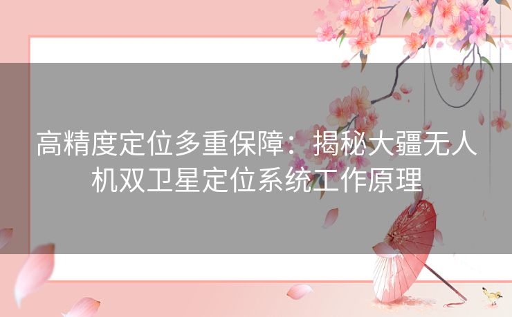 高精度定位多重保障：揭秘大疆无人机双卫星定位系统工作原理