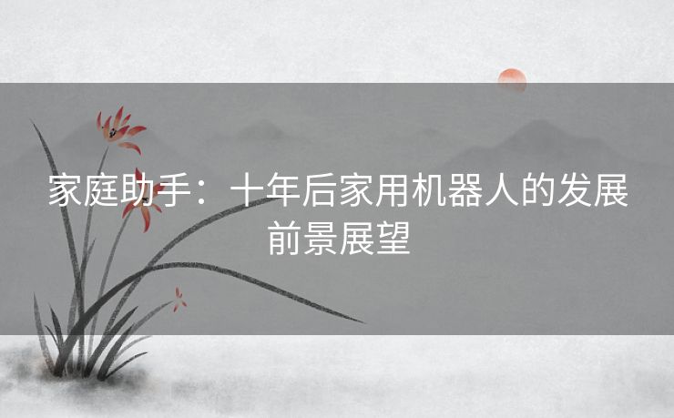 家庭助手：十年后家用机器人的发展前景展望