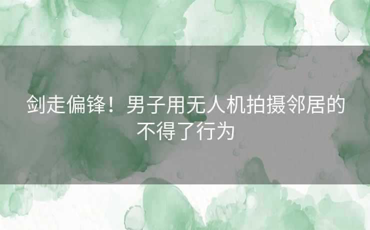剑走偏锋！男子用无人机拍摄邻居的不得了行为