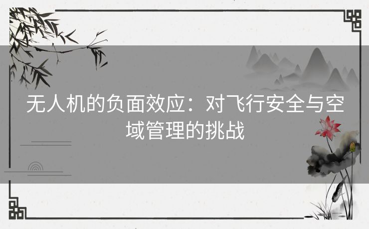 无人机的负面效应：对飞行安全与空域管理的挑战
