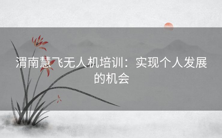 渭南慧飞无人机培训：实现个人发展的机会