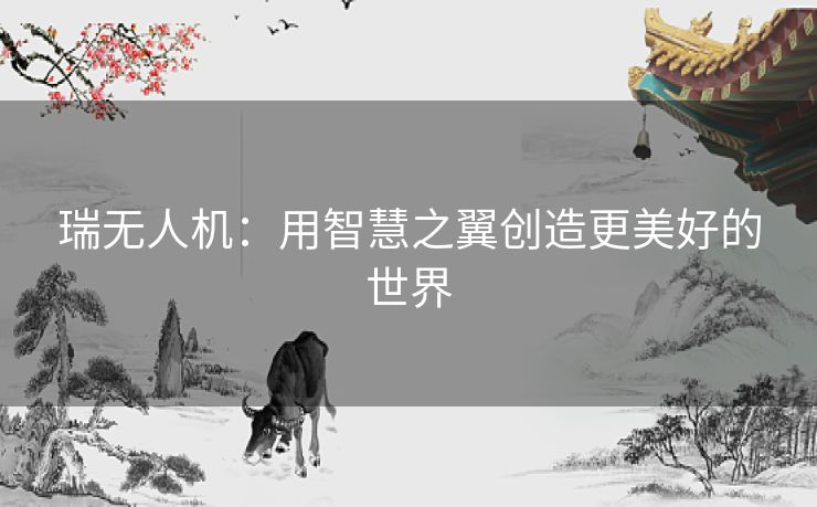 瑞无人机：用智慧之翼创造更美好的世界