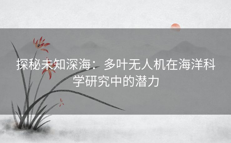 探秘未知深海：多叶无人机在海洋科学研究中的潜力