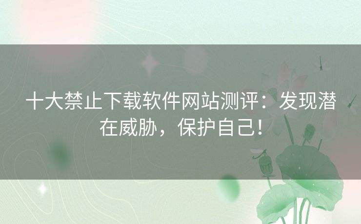 十大禁止下载软件网站测评：发现潜在威胁，保护自己！