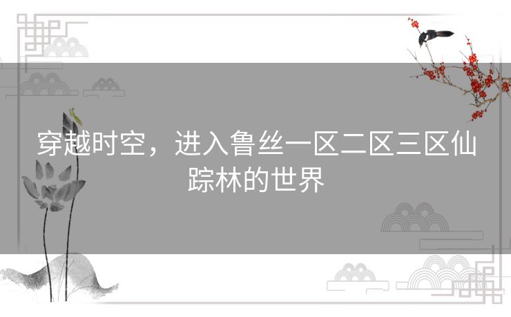 穿越时空，进入鲁丝一区二区三区仙踪林的世界