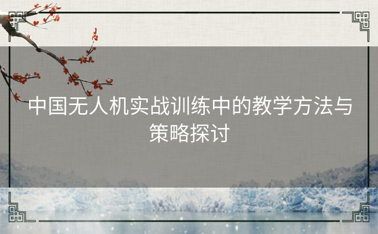 中国无人机实战训练中的教学方法与策略探讨