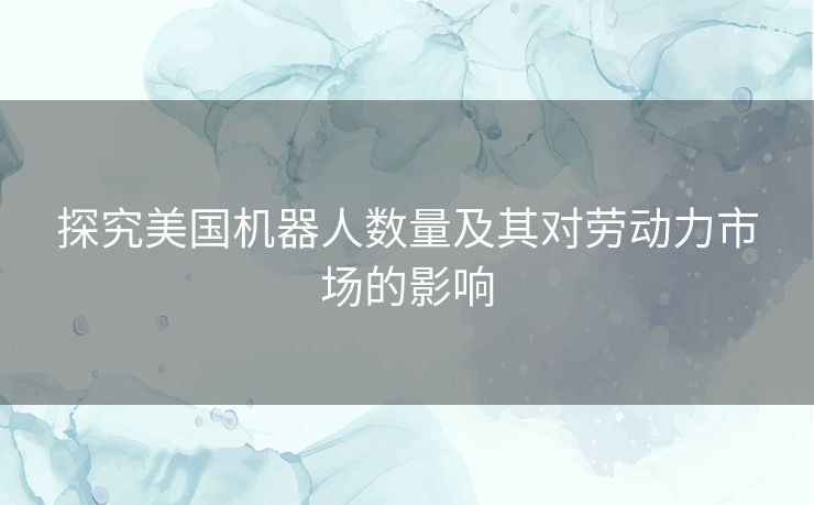 探究美国机器人数量及其对劳动力市场的影响