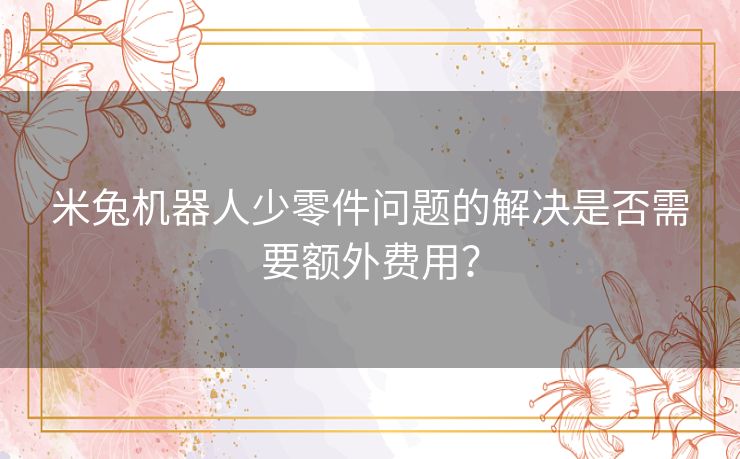 米兔机器人少零件问题的解决是否需要额外费用？