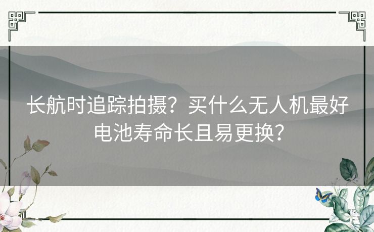 长航时追踪拍摄？买什么无人机最好电池寿命长且易更换？