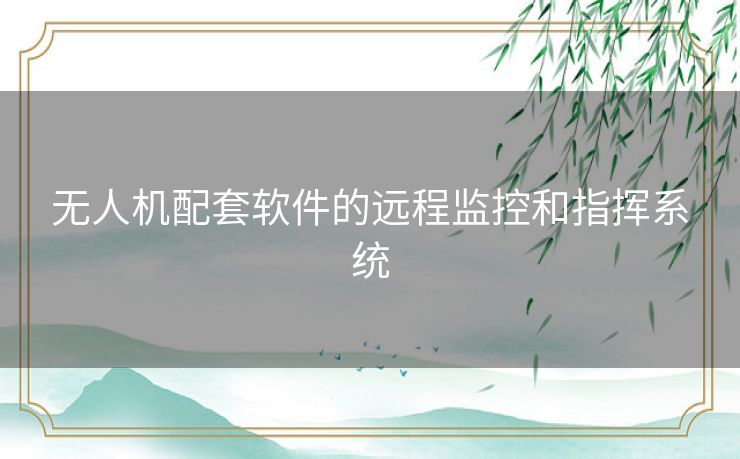 无人机配套软件的远程监控和指挥系统