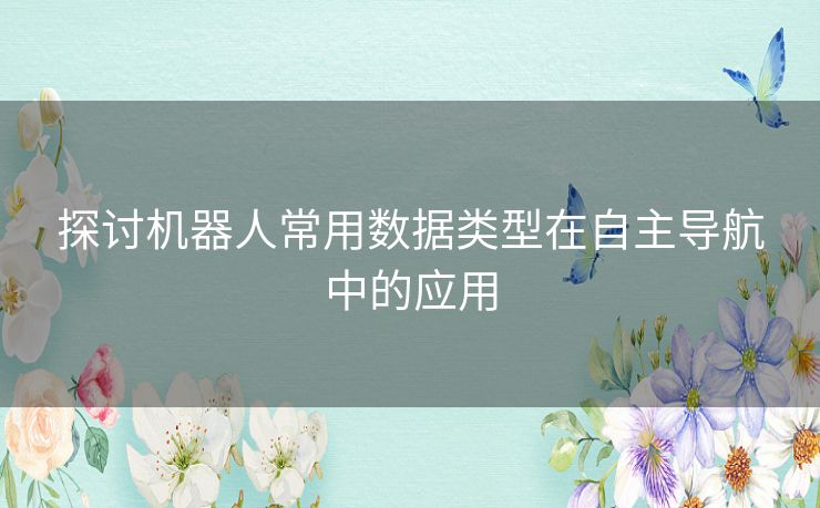 探讨机器人常用数据类型在自主导航中的应用