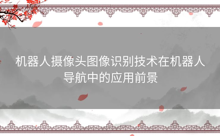 机器人摄像头图像识别技术在机器人导航中的应用前景