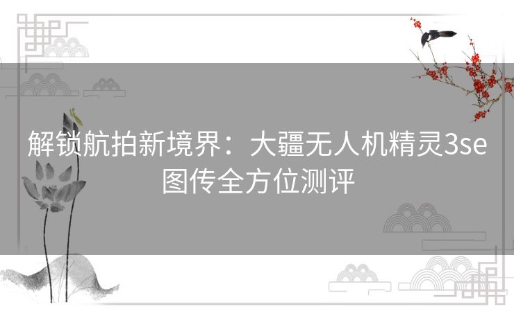 解锁航拍新境界：大疆无人机精灵3se图传全方位测评